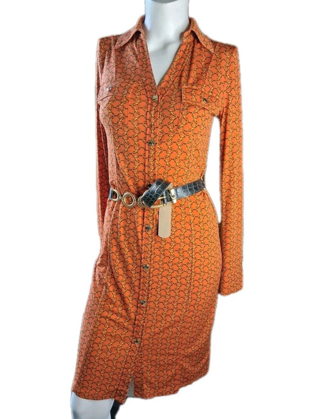 Michael Kors Orange shirt dress pre-loved XS